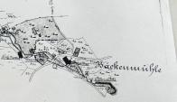 Mlýn Beckenmühle,neboli pekařský, na mapě z r.1885.