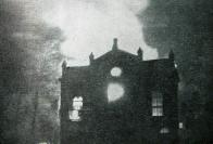Hořící mostecká synagoga 9. 11. 1938